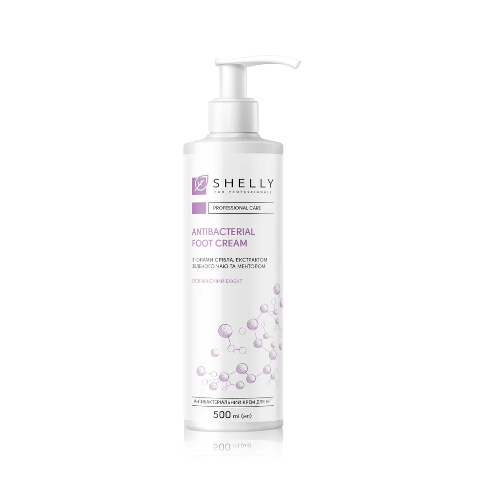 Shelly Antibacterial Foot Cream with Silver Ions, Green Tea Extract & Menthol 500 ml