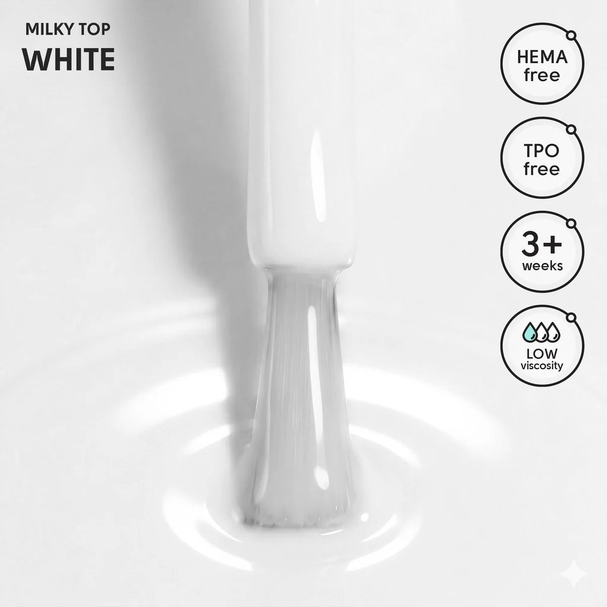 Shelly Milky No Wipe Top Coat – HEMA &amp; TPO Free Gel Polish, 12 ml / 0.4 fl oz